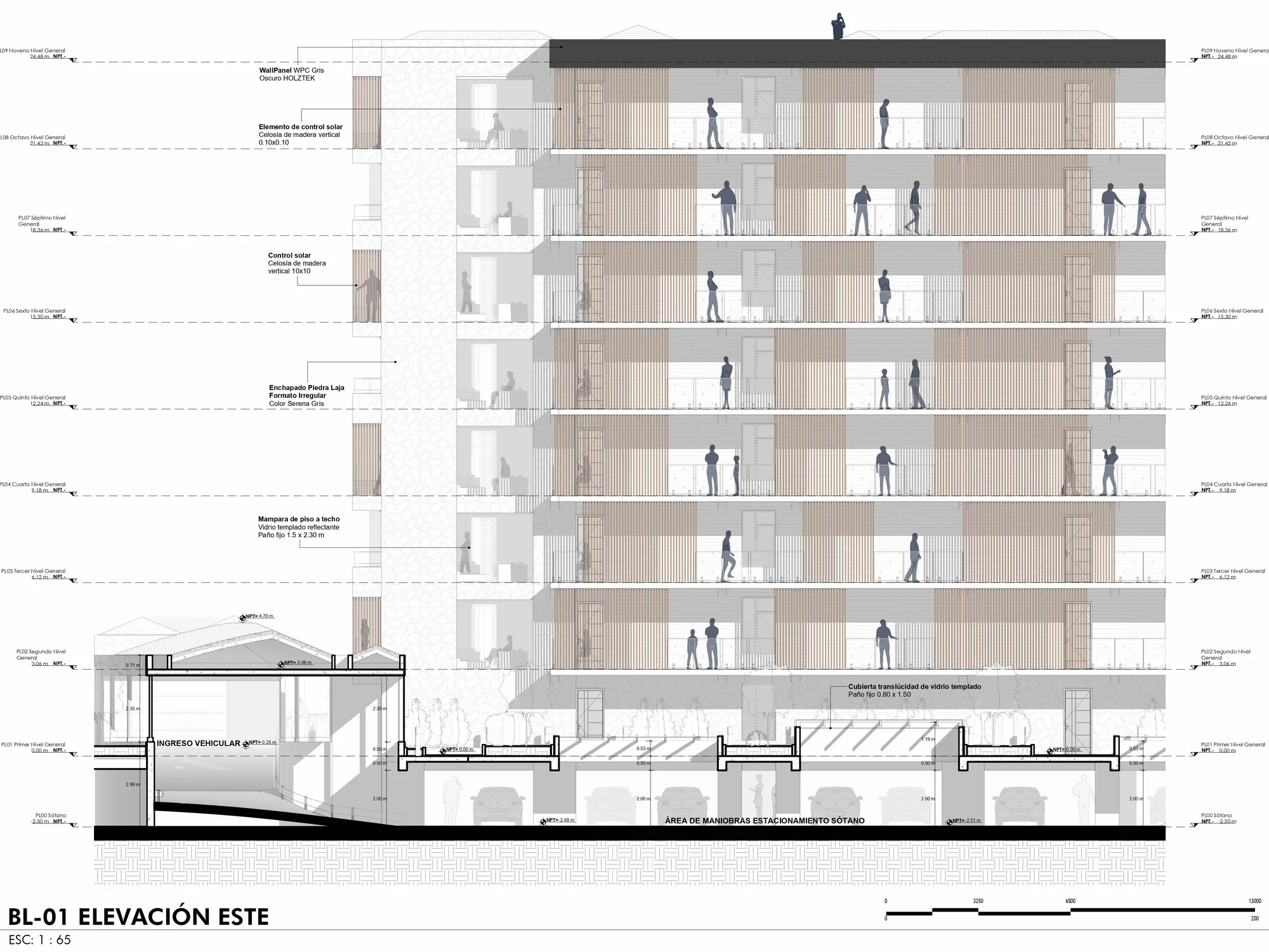 East elevation of block 01