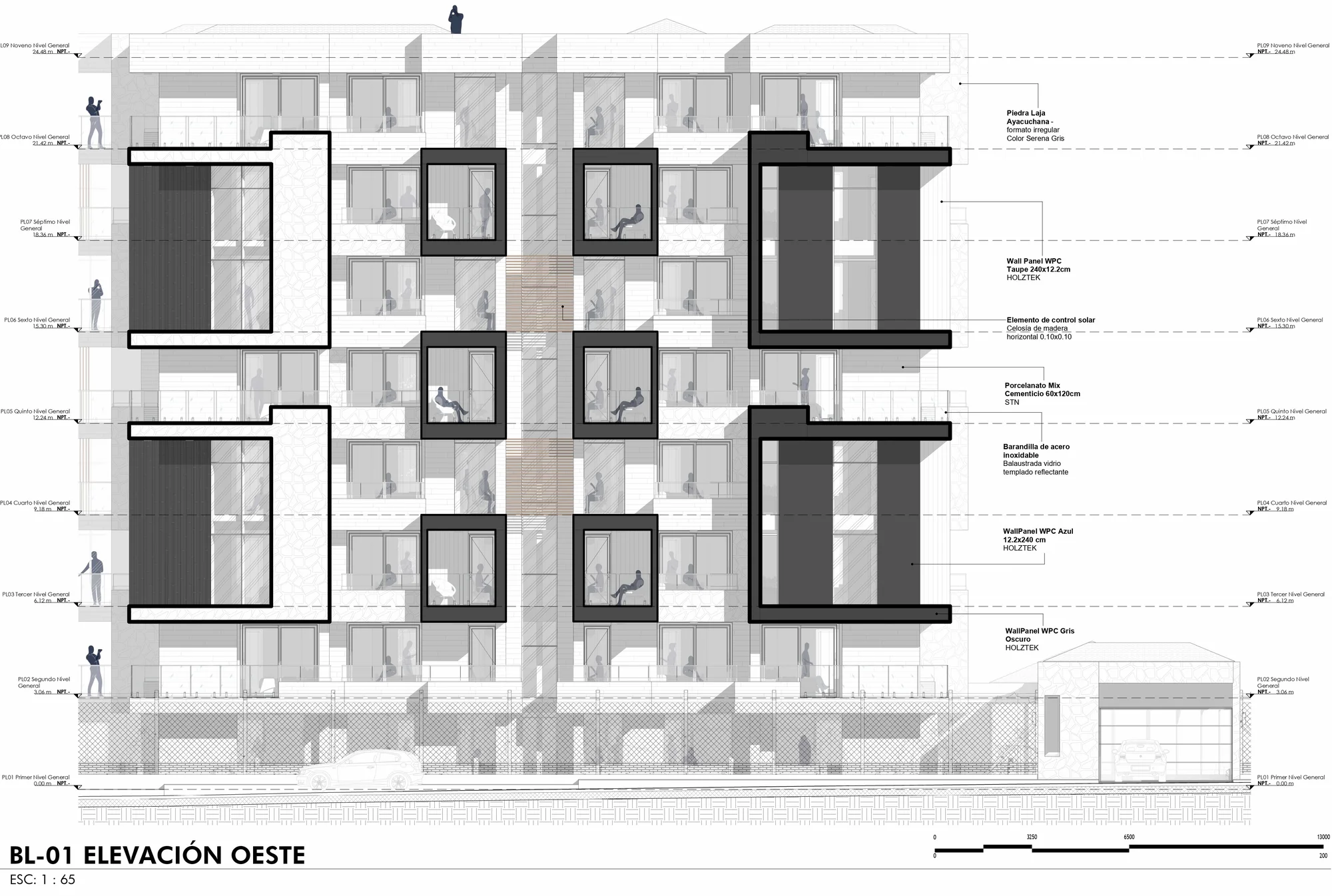 West elevation of block 01